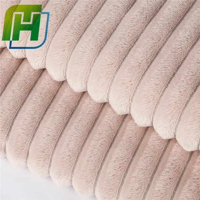 Light Camel Stripe Plush Fleece