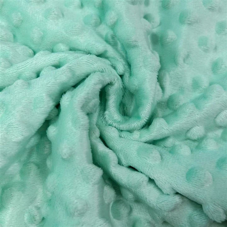 Green Minky Dot Fabric