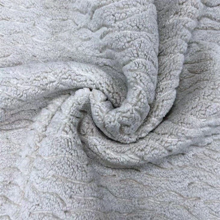 Winter Embossed Faux fur Fabric Berber Fleece 100% Polyester For Jacket Pajama Blanket